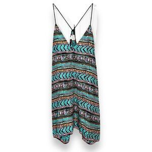 Milly Cabana Women’s Mini Dress Size S Multi Swimsuit Cover Up V-Neck Silk $230